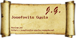Josefovits Gyula névjegykártya